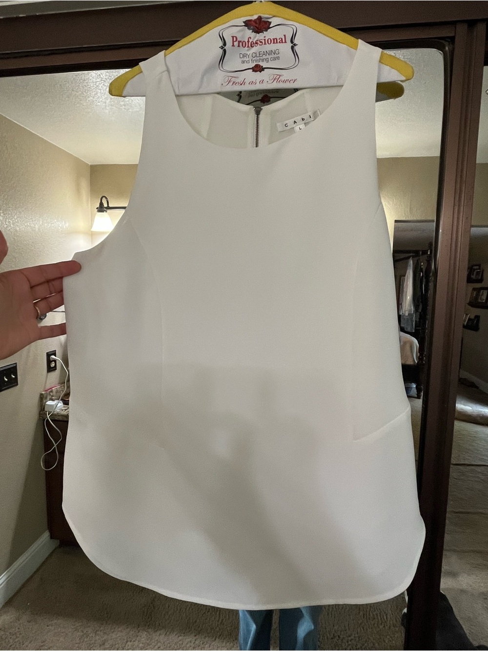 CAbi Sleeveless Cream Shell Top